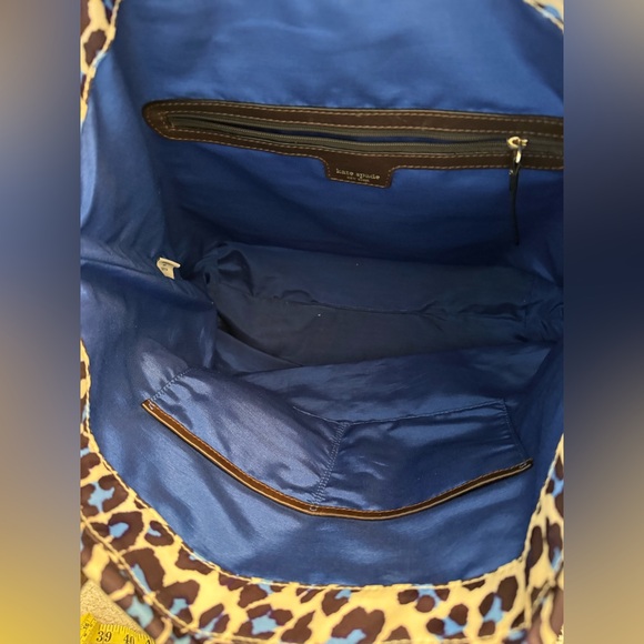 Kate Spade Blue, Black and White Cheetah  Print Tote EUC - Picture 4 of 10